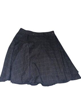 JW Womens Plaid A-Line Skirt With Side Buttons Size 16 Gray 24" Length